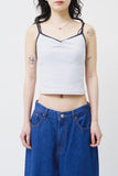 (W) Dot Shirring Sleeveless