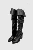 Folding shirring long boots