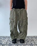 Belted Dyeing Cargo Pocket Pants