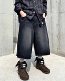 Side Tuck Bermuda Denim
