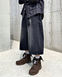 Side Tuck Bermuda Denim