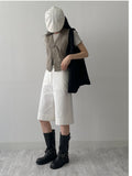 Vintage Buckle V-Neck Vest