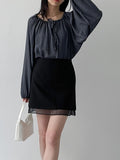 Chiffon Layered Mini Skirt