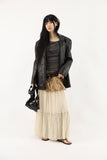 Classic overfit leather jacket