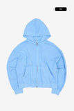 Pigment crop zip-up hoodie