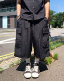 Nylon Cargo Pocket Bermuda Pants