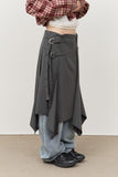 (W) Tap Striped Skirt