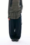 Oberon pintuck balloon denim pants