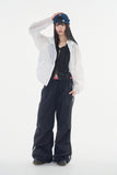 Solvi shirring zip-up blouse