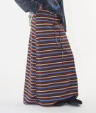 Pretzel stripe long skirt