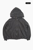 Brick pigment crop hoodie zip-up
