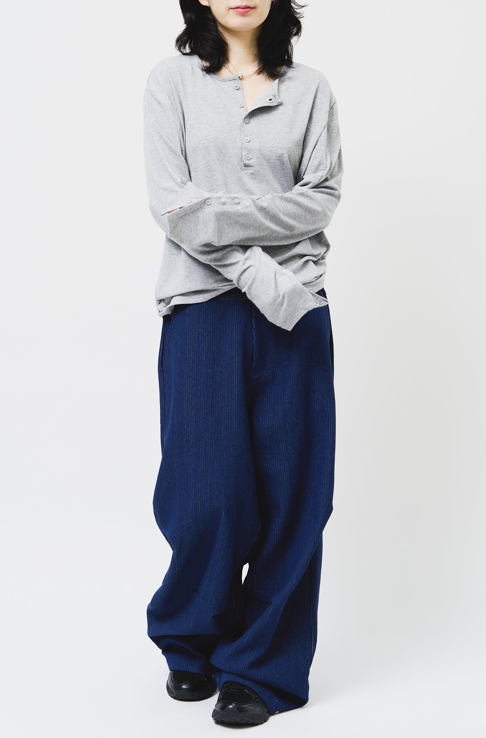 【HI FI FNK】Center Henley Longsleeve HI FI FNK(ハイファイファンク) - センターヘンリー長袖