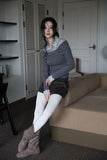 Peril check long sleeve shirt top