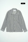 Vina sheer check wrinkle shirt