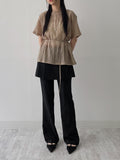Yoru Belted Half Blouse