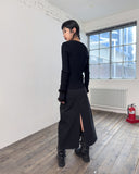 A-LINE COTTON SLIT SKIRT