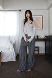 Plum Collar Off Unbalanced Tee