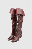 Folding shirring long boots