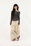 See-through rough drape tee