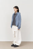 (W) Moon Pigment Waffled Zip Hoodie