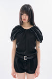 Peahen shirring balloon blouse