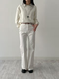 One-shoulder boat neck loose fit sweatshirt