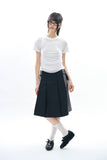 Litton side check pleated skirt