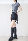 Det shirring layered t-shirt