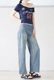Modi cut wide denim pants