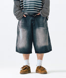 Vintage Washed Denim Half Pants