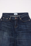 Calico raw wide denim pants