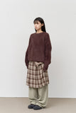 (W) Kite Cutting Checked Skirt