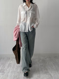 Gente Two Pocket See-Through Blouse