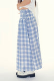 Siena check long skirt
