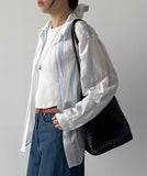 Torre Stripe See-Through Loose Fit Shirt