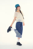 Non fade rolled raw bermuda pants