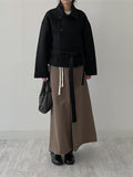 [wool70%] Barnett Wool Belted Short Coat