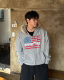 Lao Flag Hooded Zip-Up