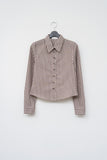 (W) Leaf Striped Shirt