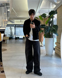 Wide leg denim pants