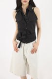 ST Back Slit Sleeveless Shirt
