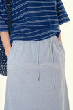 Mellow ribbanding sweat long skirt