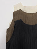 Wrinkle String Sleeveless Blouse