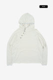 Asymmetric button raglan hoodie