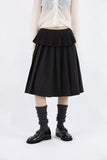 Sheer double pleated skirt