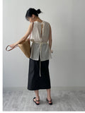 Selvage Slit H-Line Long Skirt
