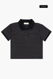 Dover stripe cropped polo tee