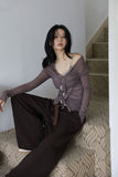 Shiny see-through frill cardigan