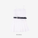 Elfin Belted Pleated One Piece