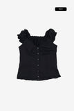 Maria frill puff blouse